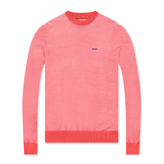 Pull col rond Nza en coton corail chiné