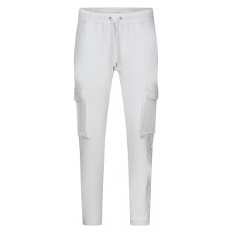 Pantalon Jogging Project X blanc avec logo brodé