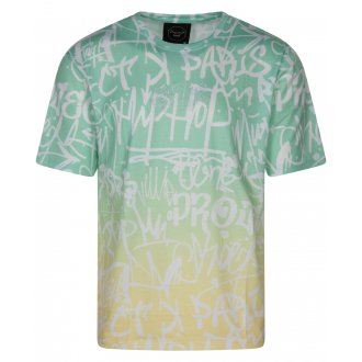 T-shirt Project X vert d'eau avec manches courtes et col rond