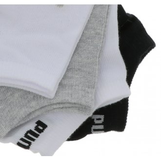Lot de 4 paires de socquettes Puma en coton mélangé blanc, gris et noir
