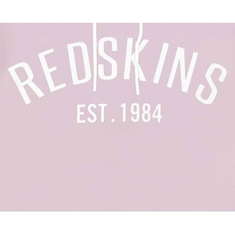 Sweat à capuche Redskins en coton stretch rose pâle floqué