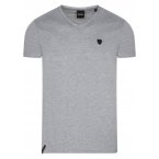 T-shirt col v Redskins en coton gris avec manches courtes