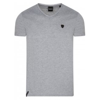 T-shirt col v Redskins en coton gris avec manches courtes