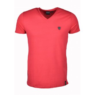 Tee-shirt col V Redskins en coton rouge
