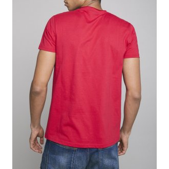 Tee-shirt col V Redskins en coton rouge