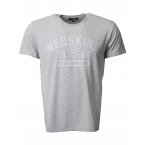 T-shirt col rond Redskins en coton gris chiné floqué