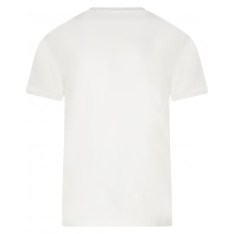T-shirt col rond Schott en coton écru avec manches courtes