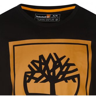 T-shirt à col rond et manches courtes coupe droite Timberland en coton noir