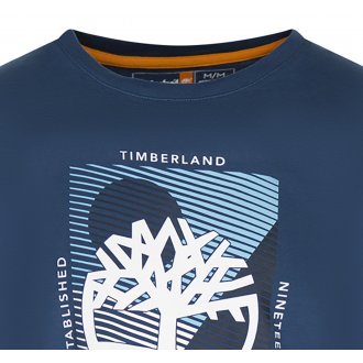 T-shirt col rond Timberland coton biologique indigo avec manches courtes