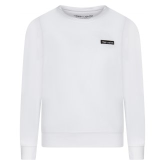 Sweat col rond Teddy Smith droite blanc avec manches longues