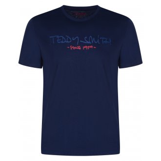 T-shirt col rond Teddy Smith en coton bleu marine