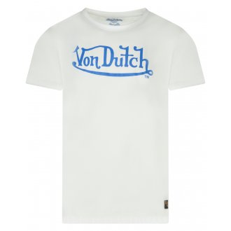 T-shirt Von Dutch slim blanc avec manches courtes et col rond