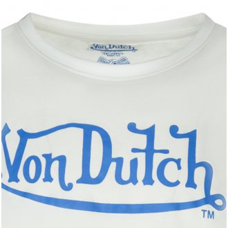 T-shirt Von Dutch slim blanc avec manches courtes et col rond