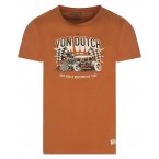 T-shirt Von Dutch slim orange avec manches courtes et col rond