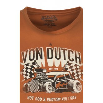 T-shirt Von Dutch slim orange avec manches courtes et col rond