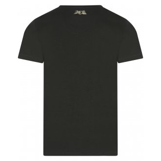 T-shirt Von Dutch droite noir en coton avec manches courtes et col V