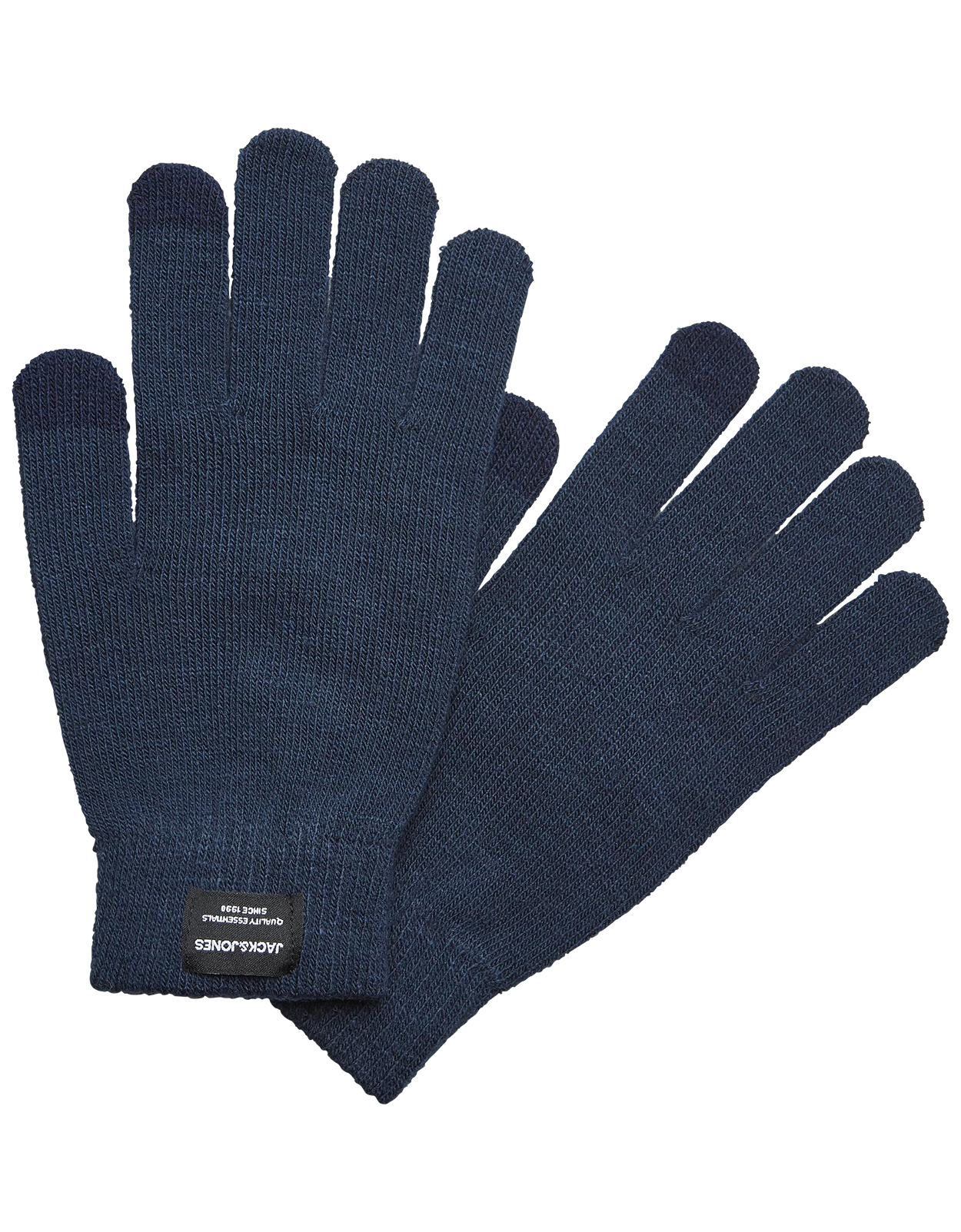 gants jack & jones bleu marine avec étiquette noire cousue