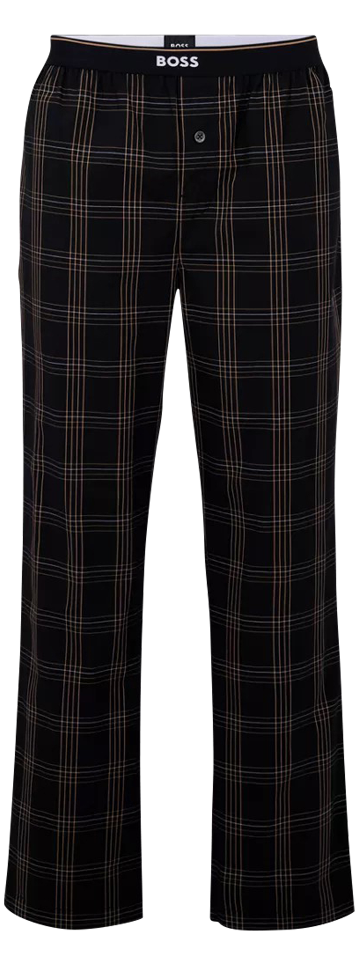 pantalon de pyjama boss coton slim noir tartan