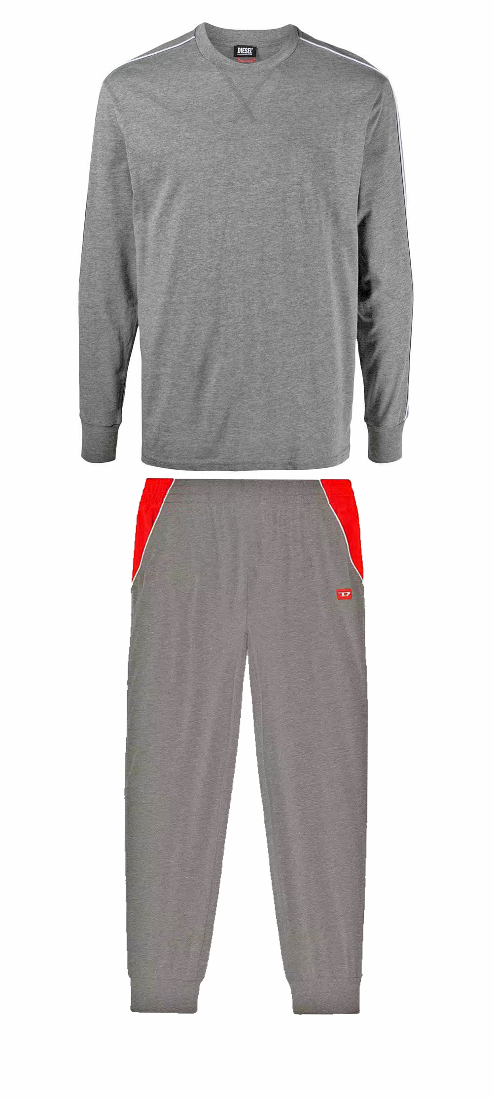 pyjama long diesel avec manches longues et col rond gris