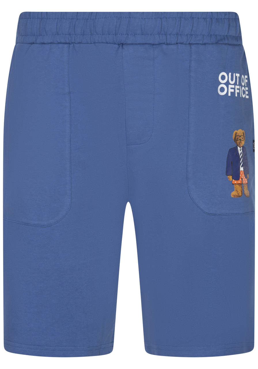 short de pyjama arthur en coton bleu imprime teddy bear