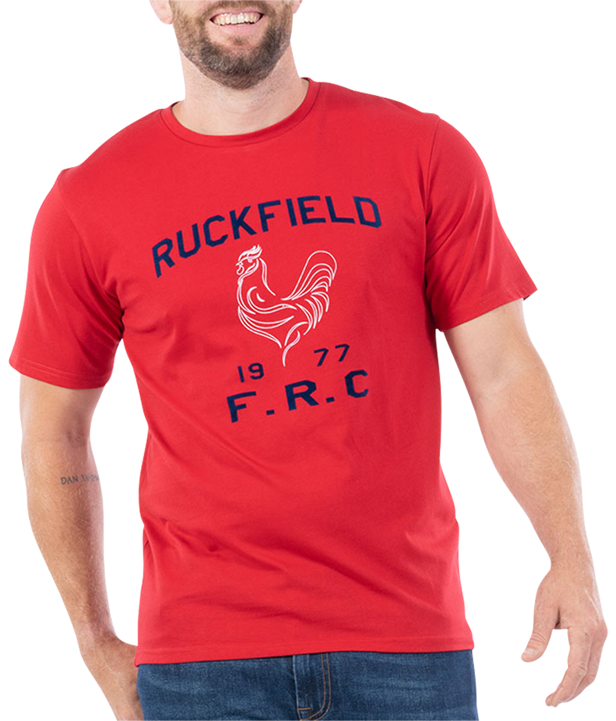 t-shirt col rond ruckfield en coton biologique avec manches courtes rouge