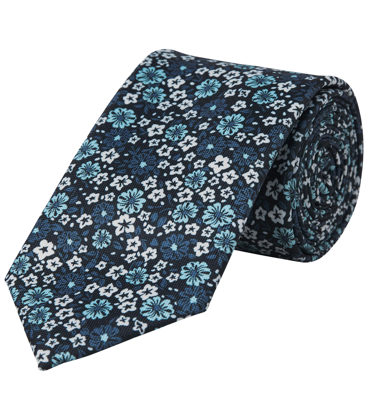 cravate jack & jones premium bleu marine imprimé floral
