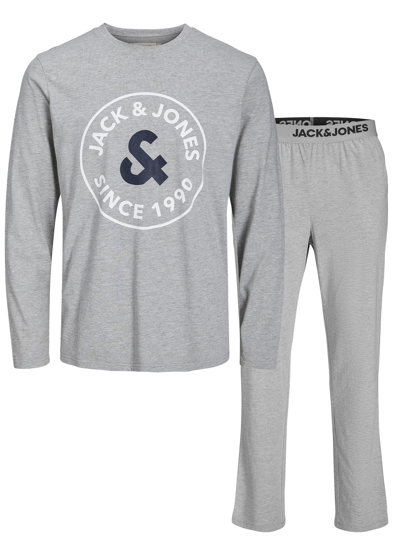 pyjama long avec manches longues et col rond jack & jones gris