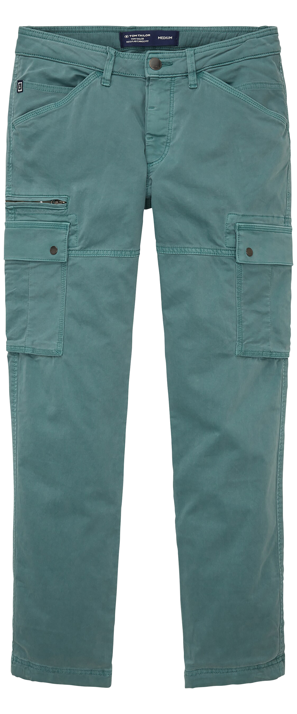 pantalon cargo tom tailor en coton vert
