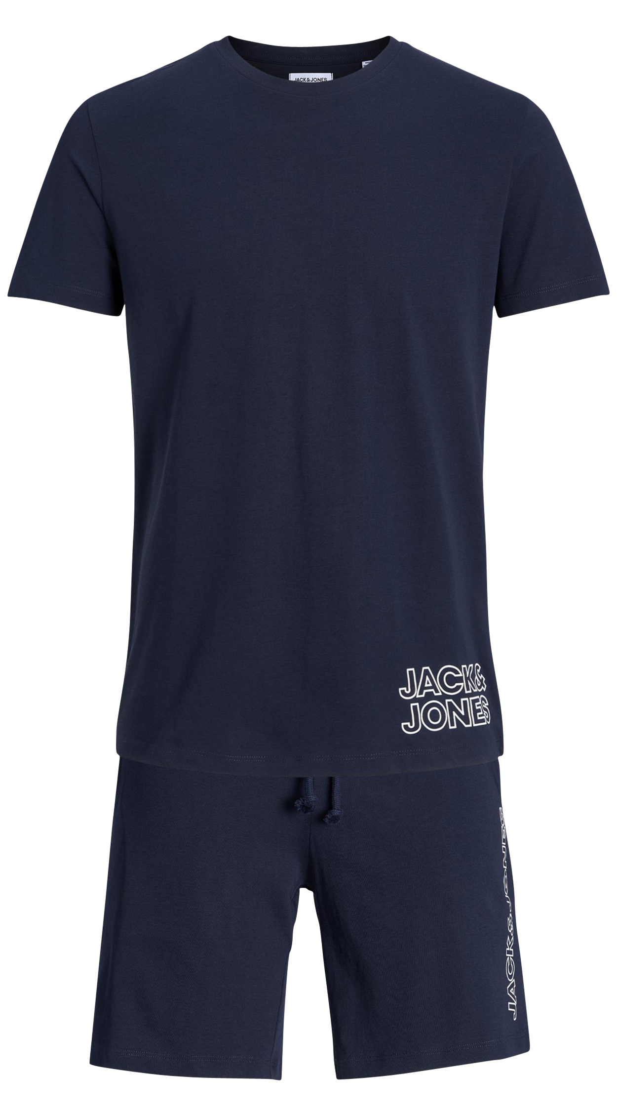 pyjama jack & jones avec manches courtes et col rond bleu marine