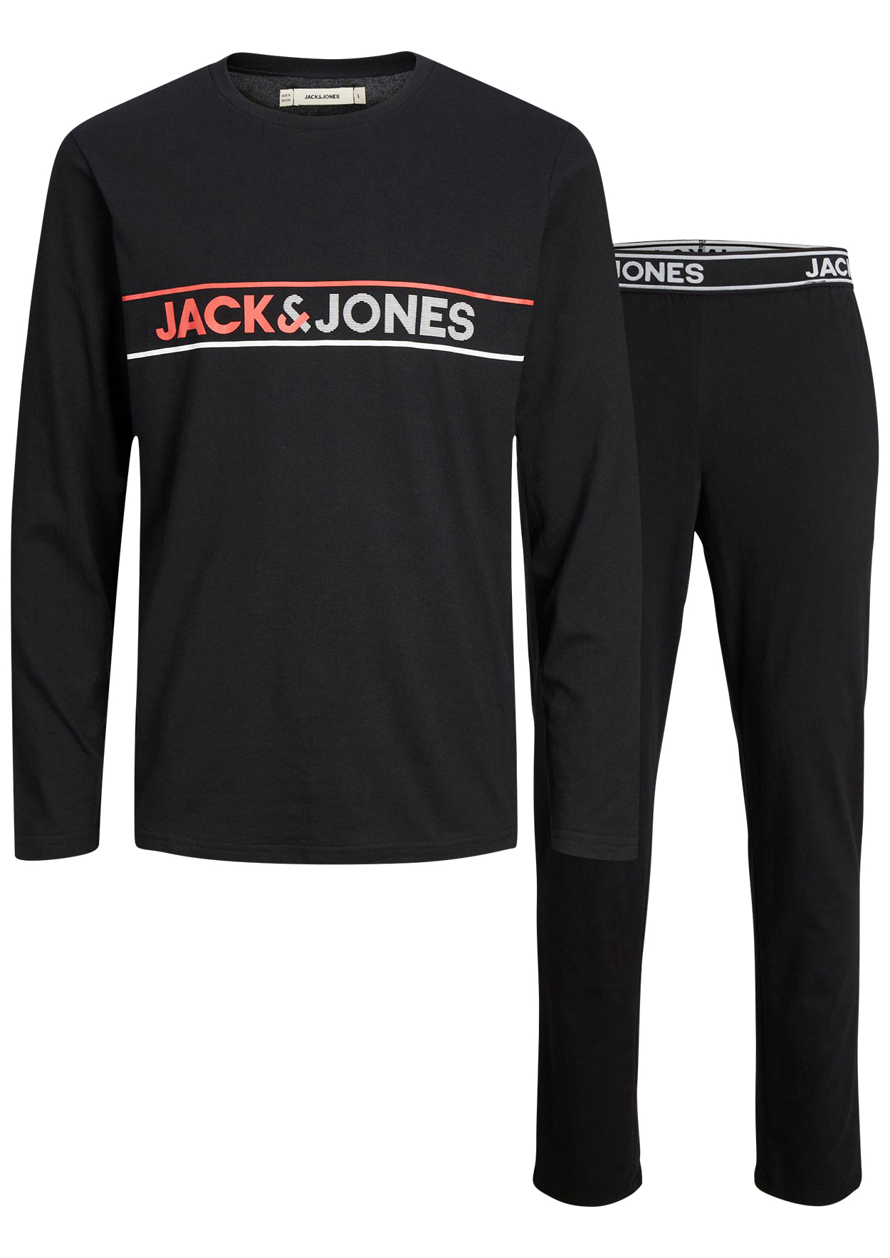 pyjama jack & jones avec manches longues et col rond noir