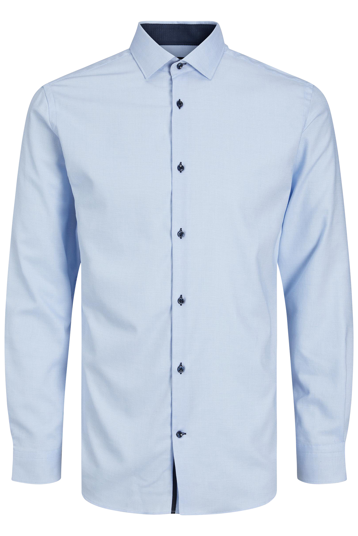 Chemise Premium en coton avec manches longues et col italien bleu ciel