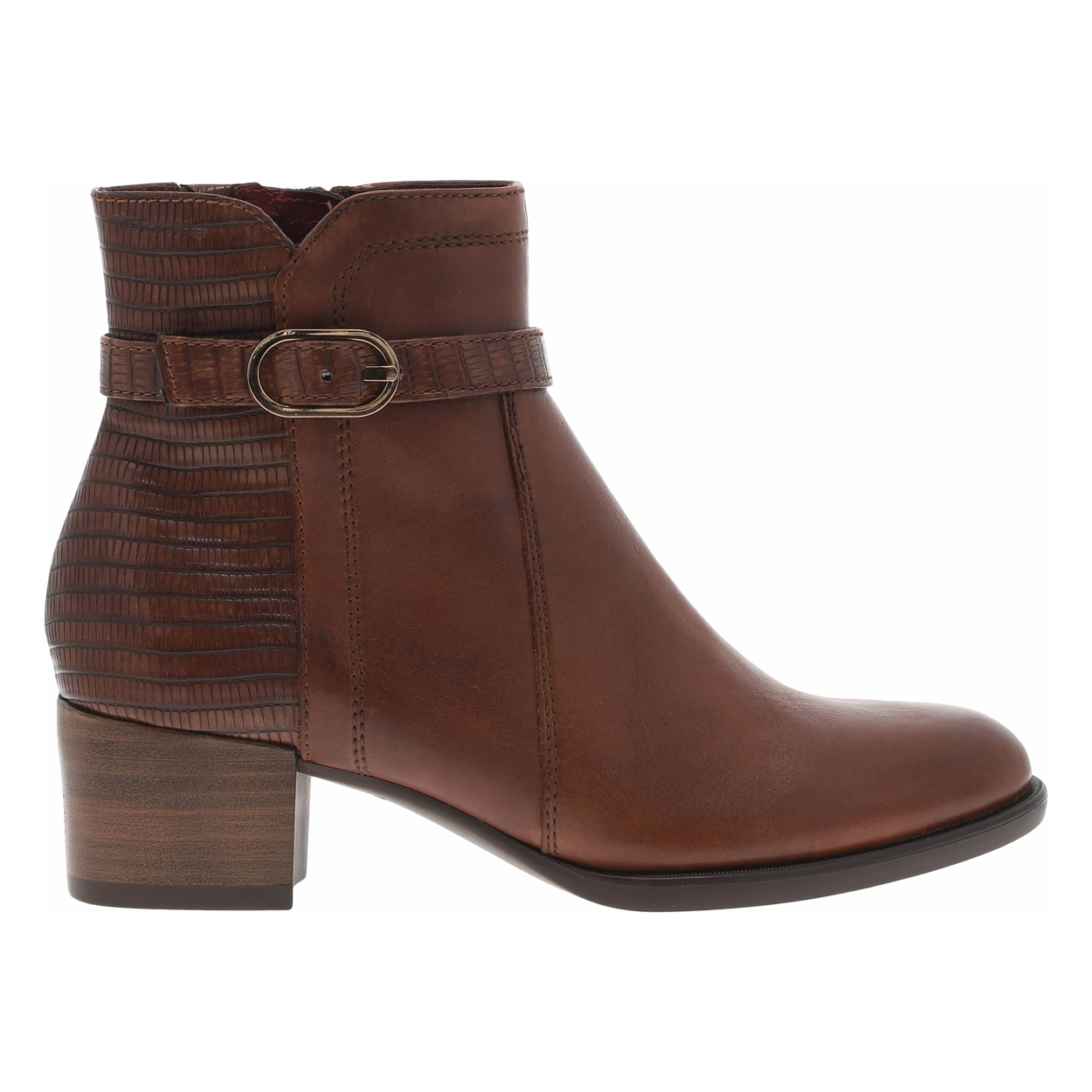 boots à zip femme tamaris en cuir marron