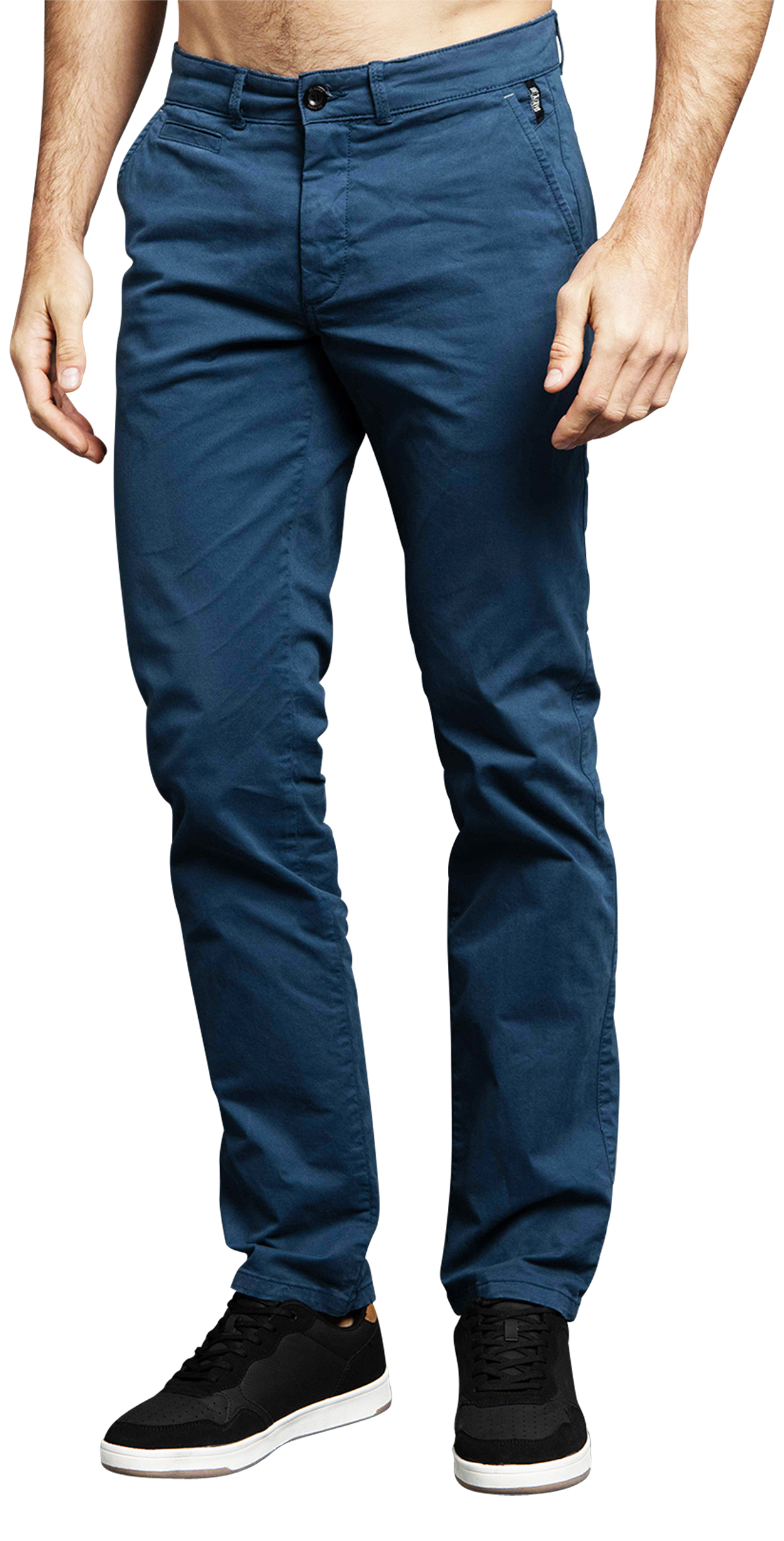 pantalon chino coupe ajustée delahaye en coton bleu