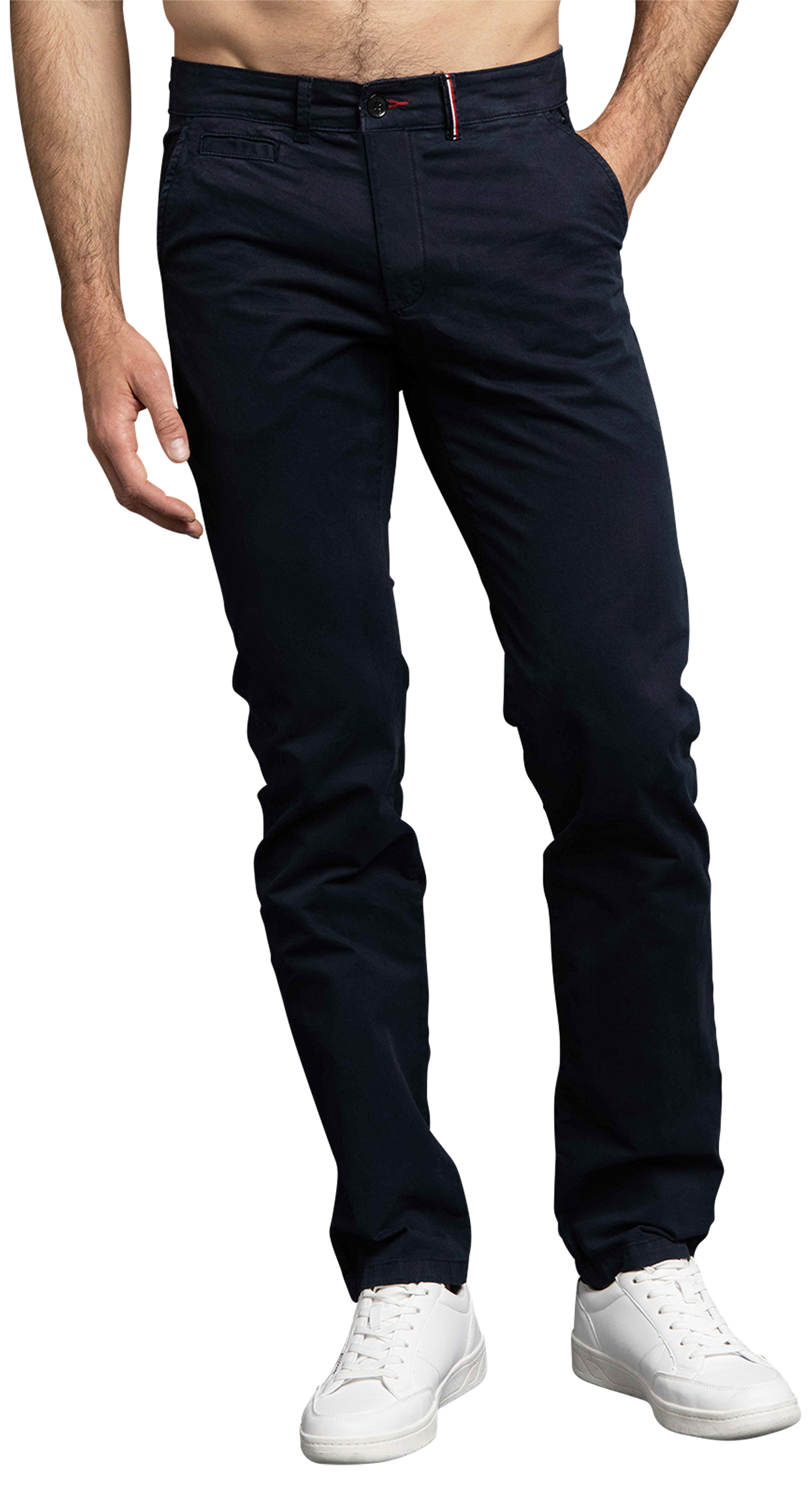 pantalon forme chino et coupe ajustée delahaye bleu marine