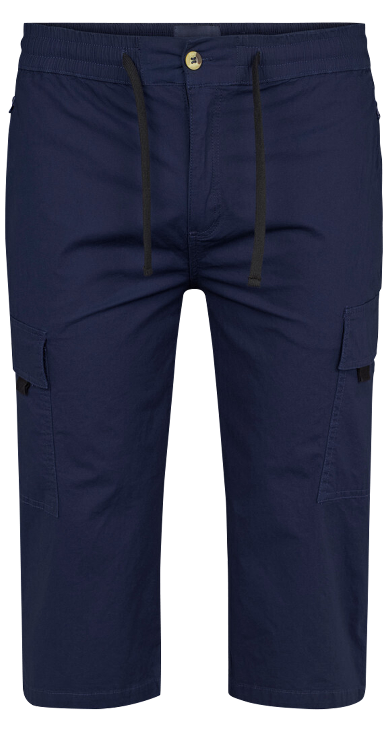 pantacourt avec liens de serrage et 6 poches north 56°4 en coton bleu marine