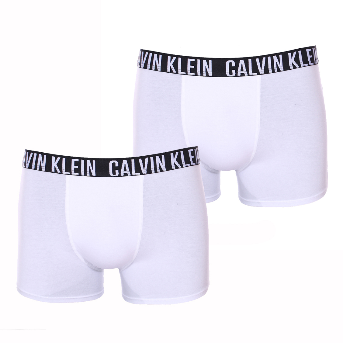 Lot de 2 boxers Calvin Klein Underwear Junior en coton stretch blanc à ceinture noire