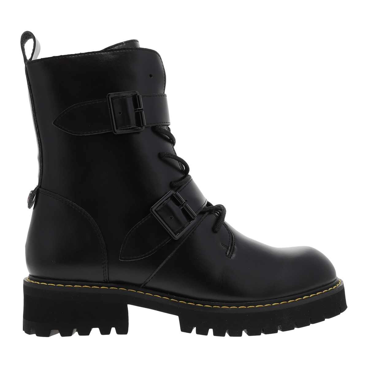 boots messina femme en cuir noir à talon bottier moyen et zip