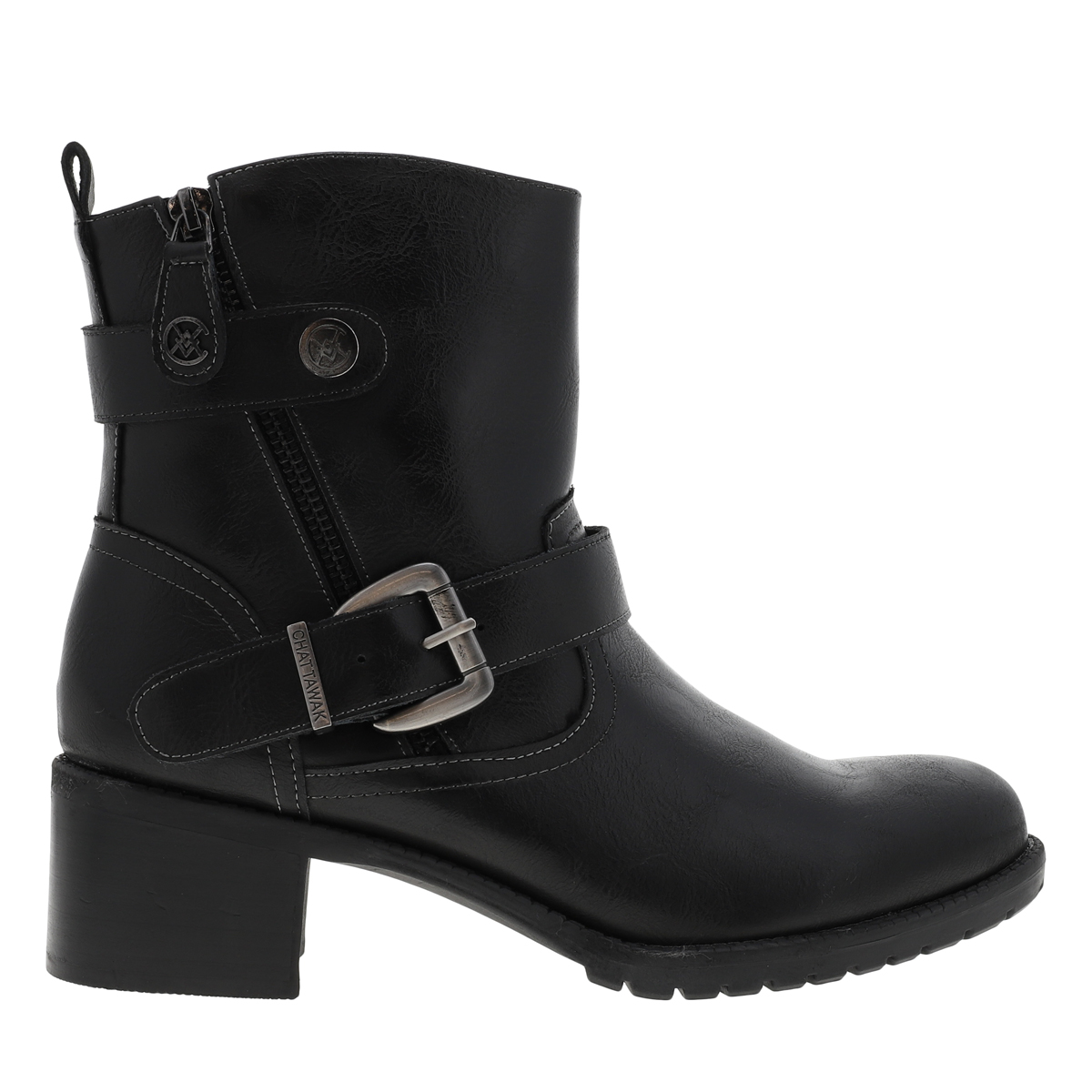 boots vicenza femme en cuir noir à talon bottier moyen et zip