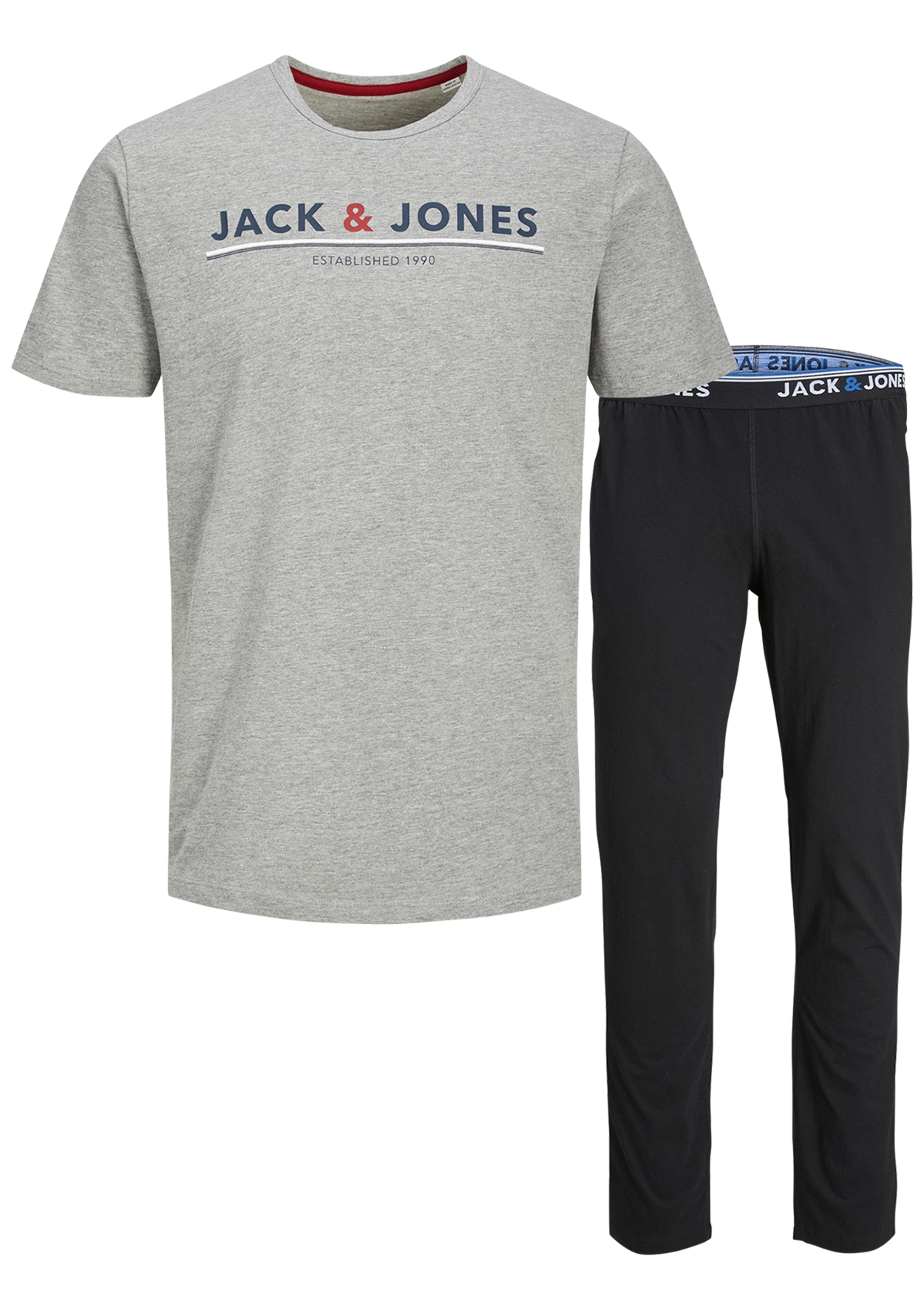 coffret pyjama tee-shirt et pantalon jack & jones jacmont en coton multicolore