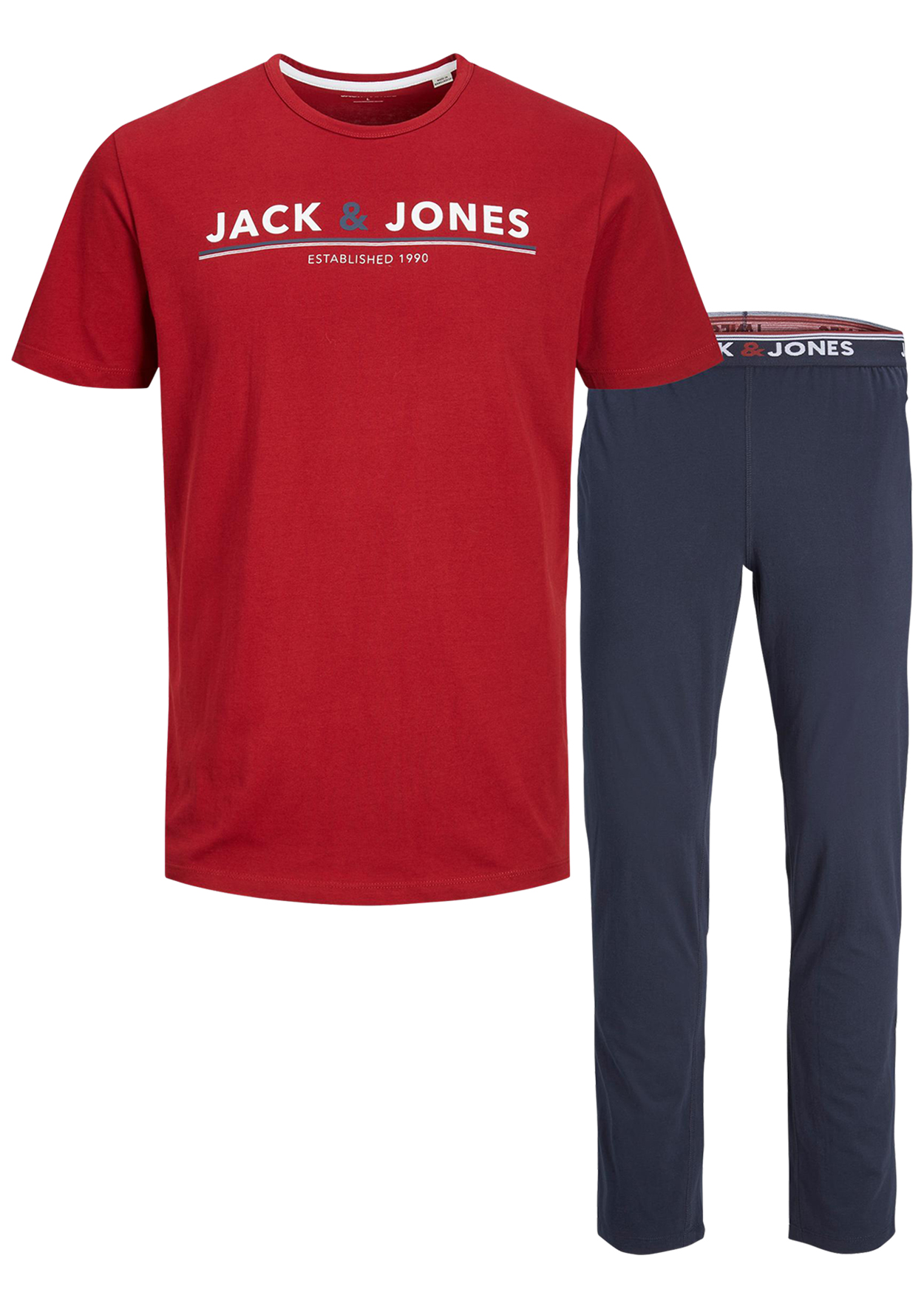 coffret pyjama; tee-shirt et pantalon jack & jones jacmont en coton multicolore