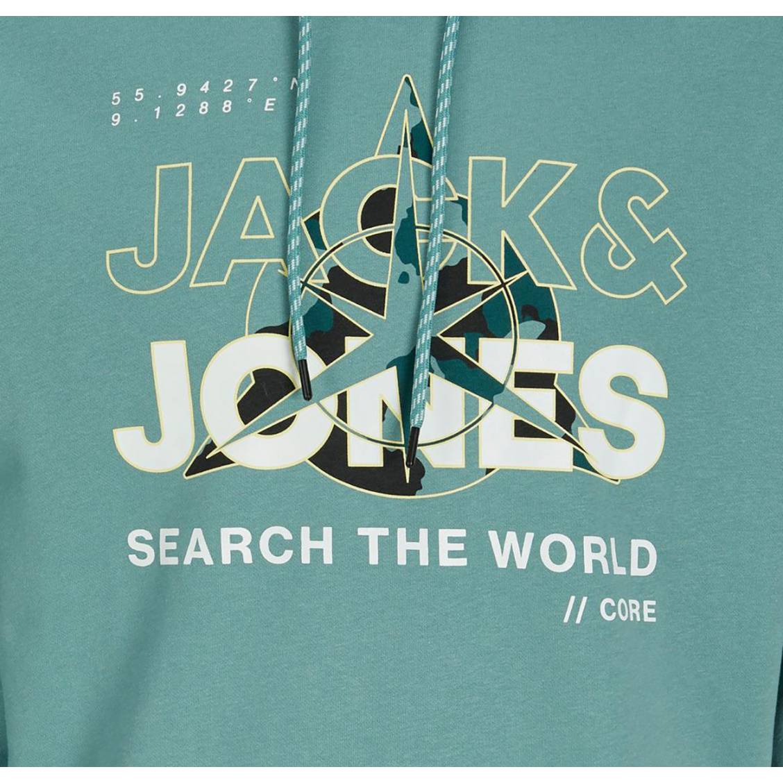 Sweat à capuche grande taille Jack & Jones gris chiné avec grand logo