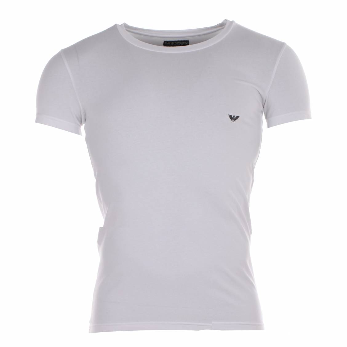 tee-shirt Armani col rond en coton blanc