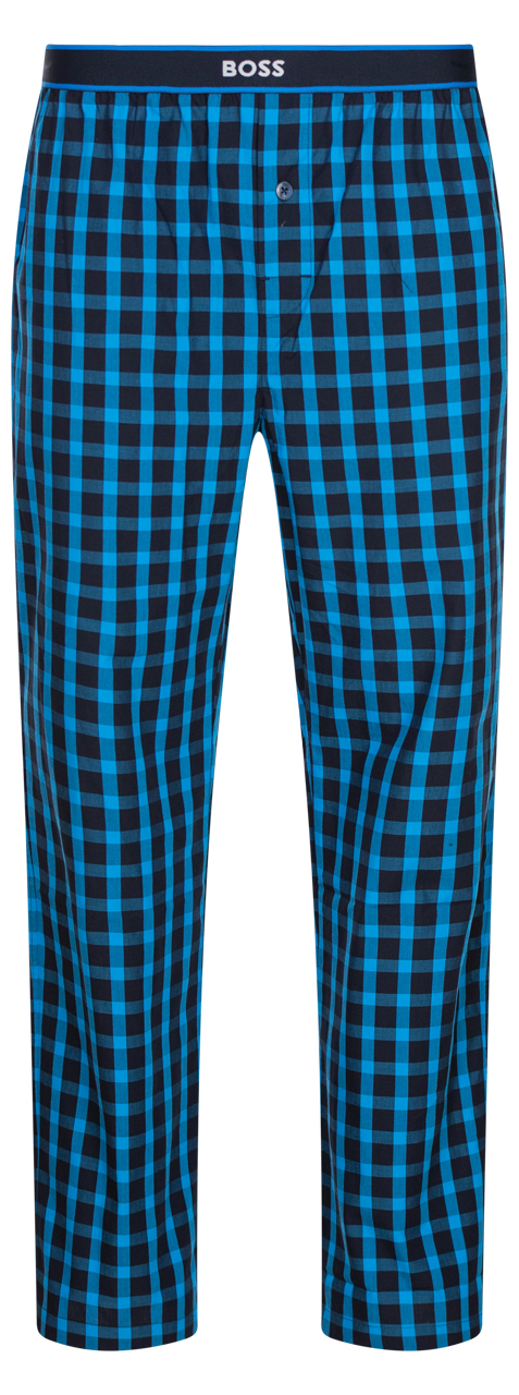 Pantalon de pyjama Boss en coton bleu à carreaux
