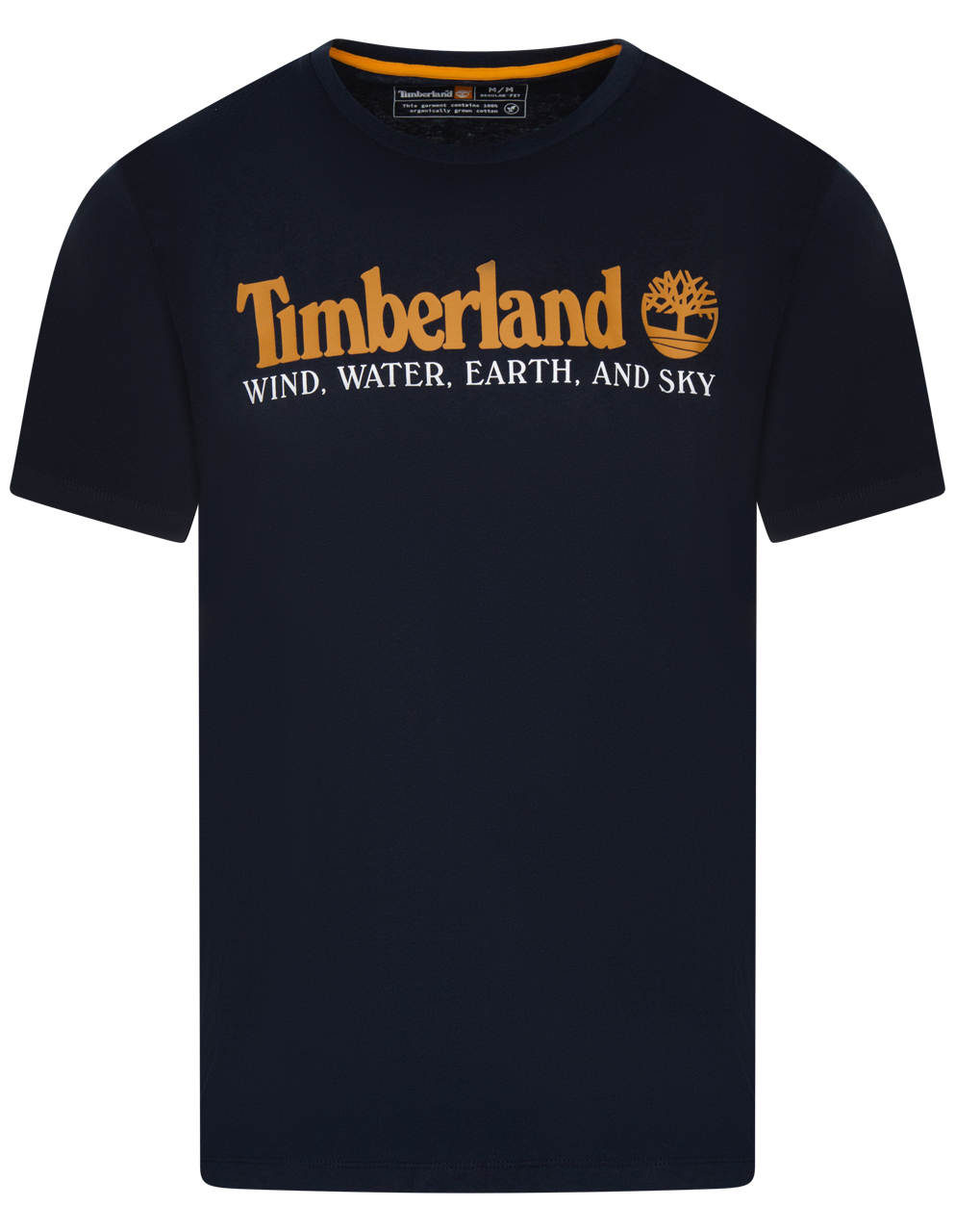 T-shirt à col rond et manches courtes coupe droite Timberland en coton bleu marine